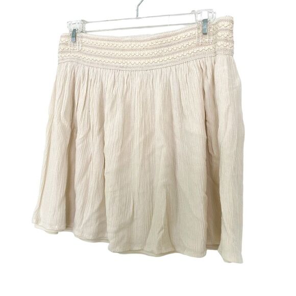 American Rag Cream White Elastic Waist Relaxed Summer Mini Skirt Size Medium - Picture 6 of 6